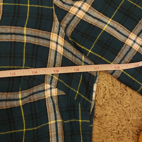 Croft & Barrow Petite XS Long Sleeve Button Shirt Plaid Shirt Dark Teal - Picture 5 of 8